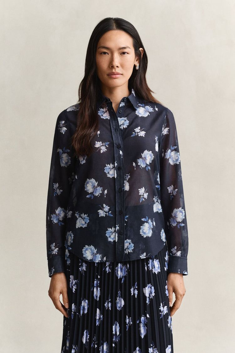 Cotton Silk Shirt - Evening Blue