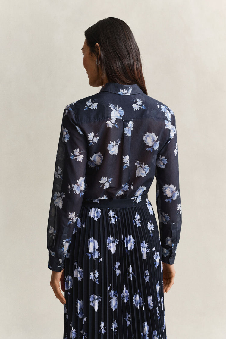 Cotton Silk Shirt - Evening Blue