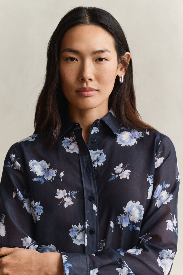Cotton Silk Shirt - Evening Blue
