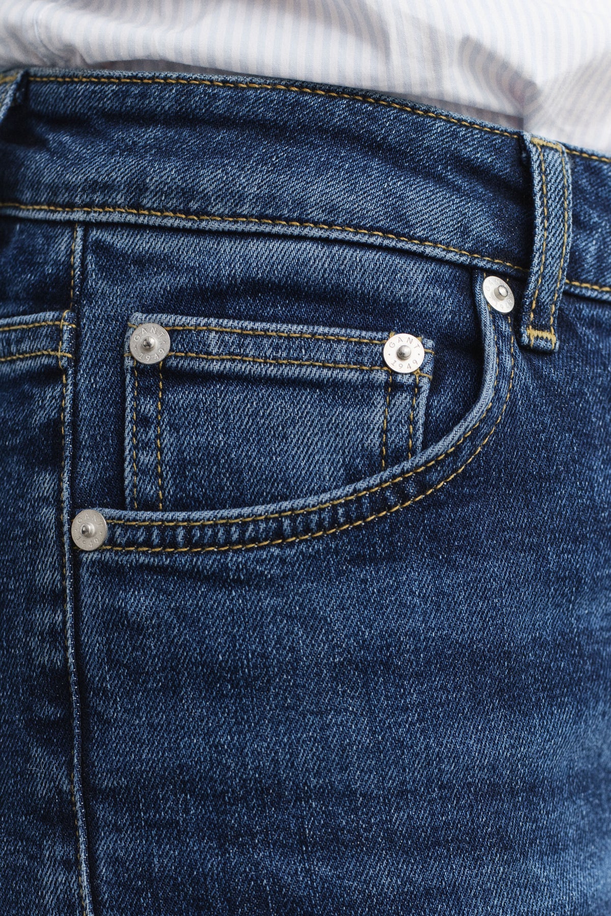 Slim Flared Jeans - Dark Blue Worn In