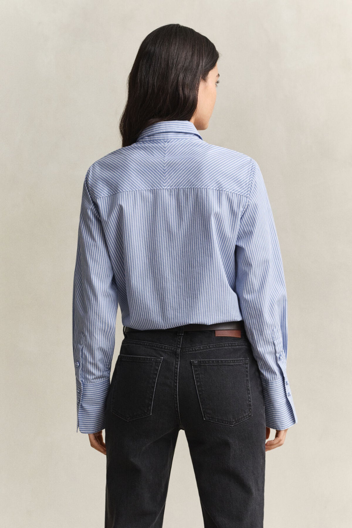 Randig skjorta med okdetalj - Misty Lavender