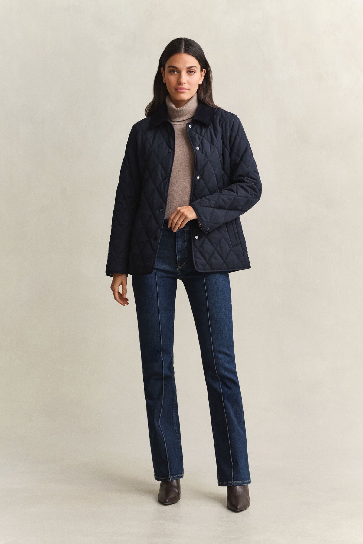 Slim Quilted Jacket - 433 EVENING BLUE