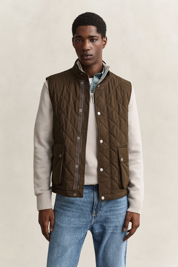 Quilted Vest - 217 BLACK BROWN