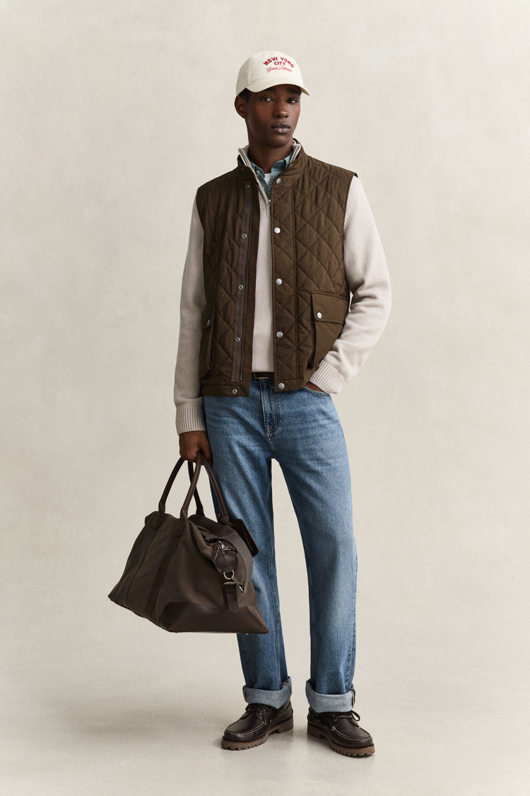 Quilted Vest - 217 BLACK BROWN