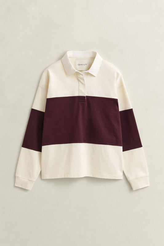 Colorblocked Heavy Rugger - DARKENED WINE