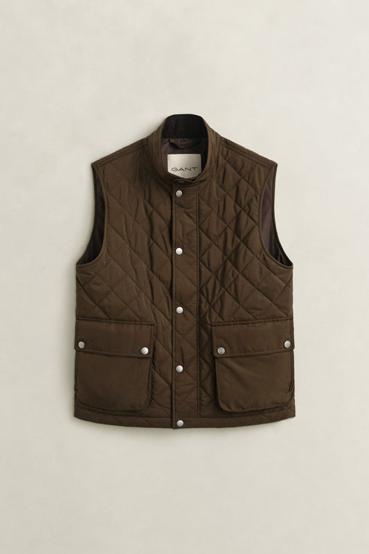 Quilted Vest - BROWN