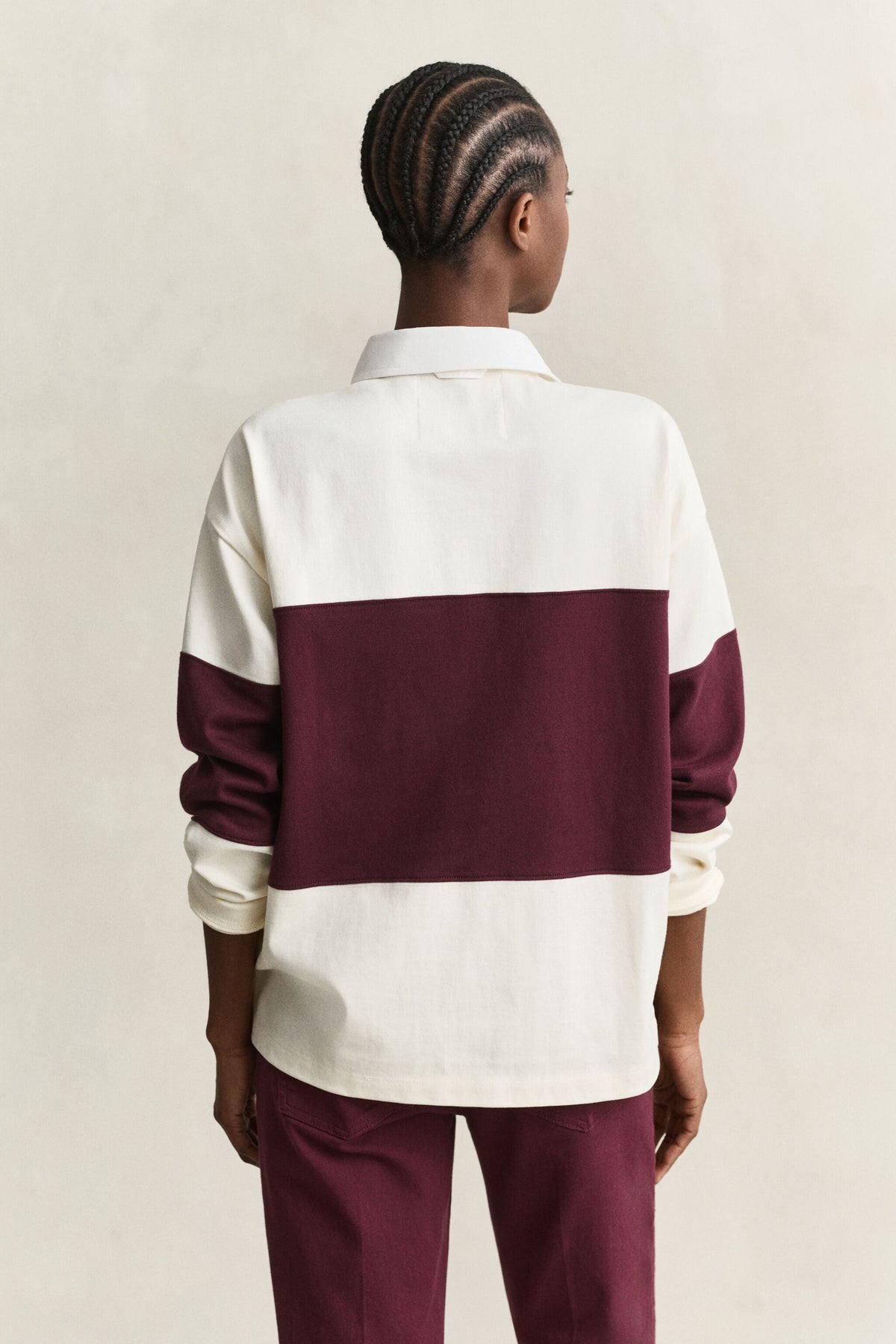 Colorblocked Heavy Rugger - DARKENED WINE
