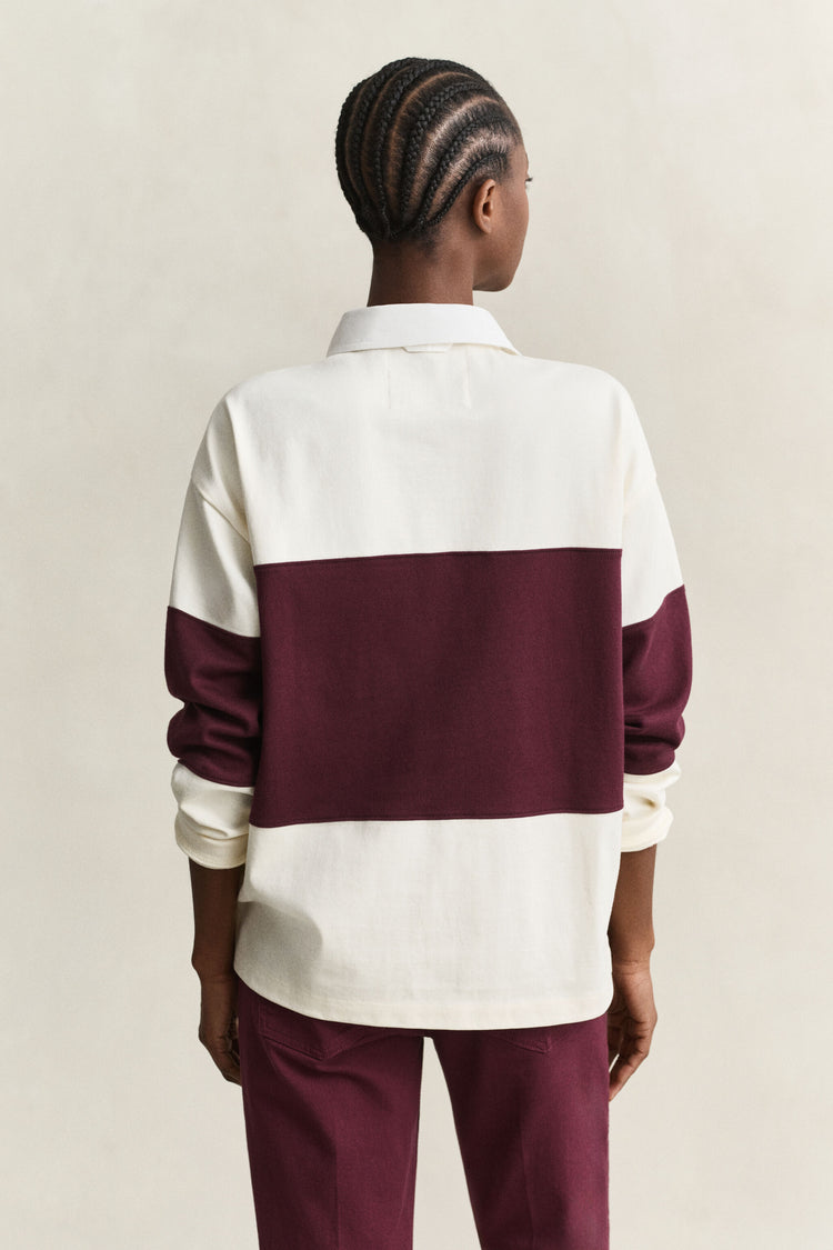 Colorblocked Heavy Rugger - DARKENED WINE