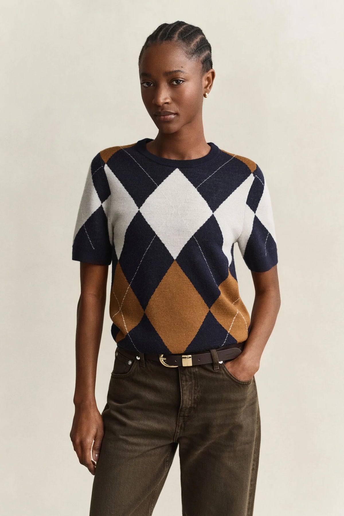 Argyle Short Sleeve  - Evening Blue