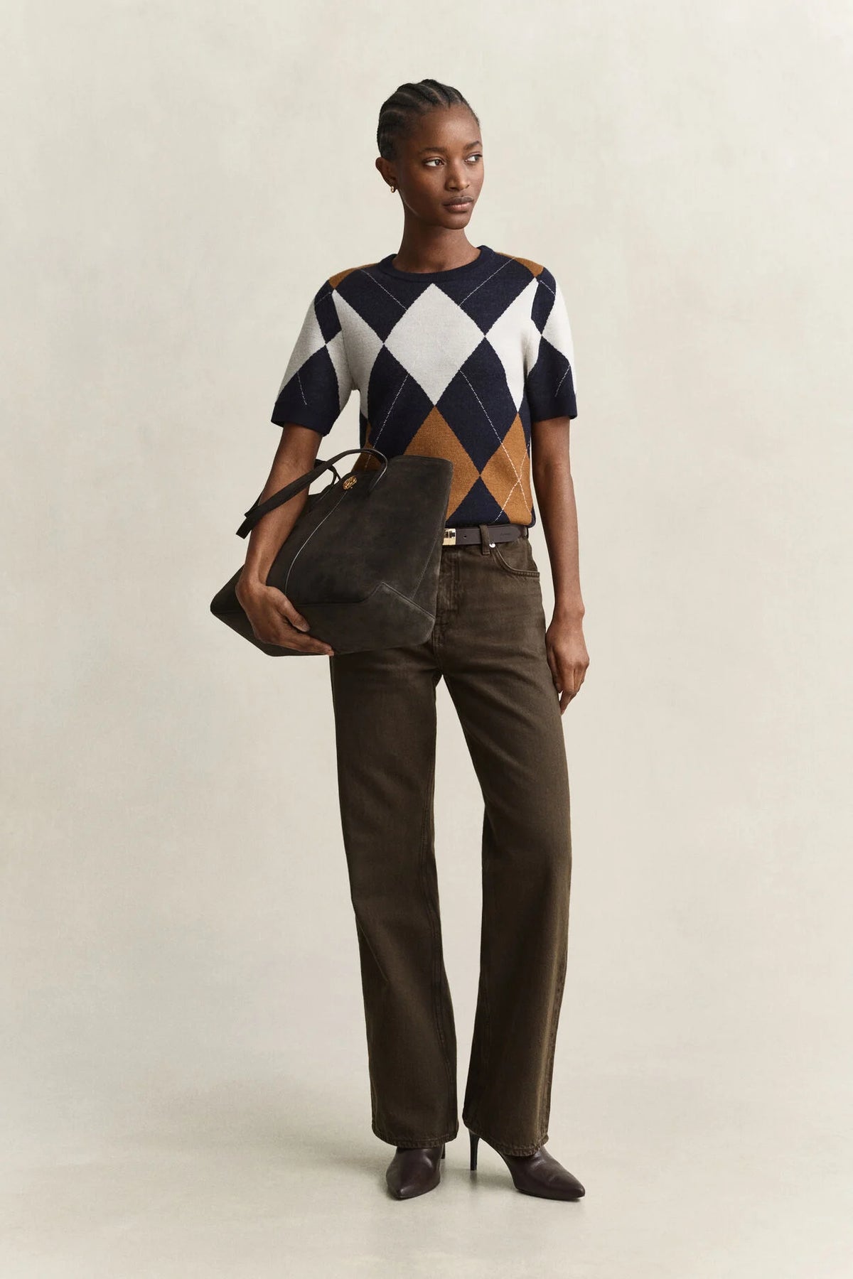 Argyle Short Sleeve  - Evening Blue