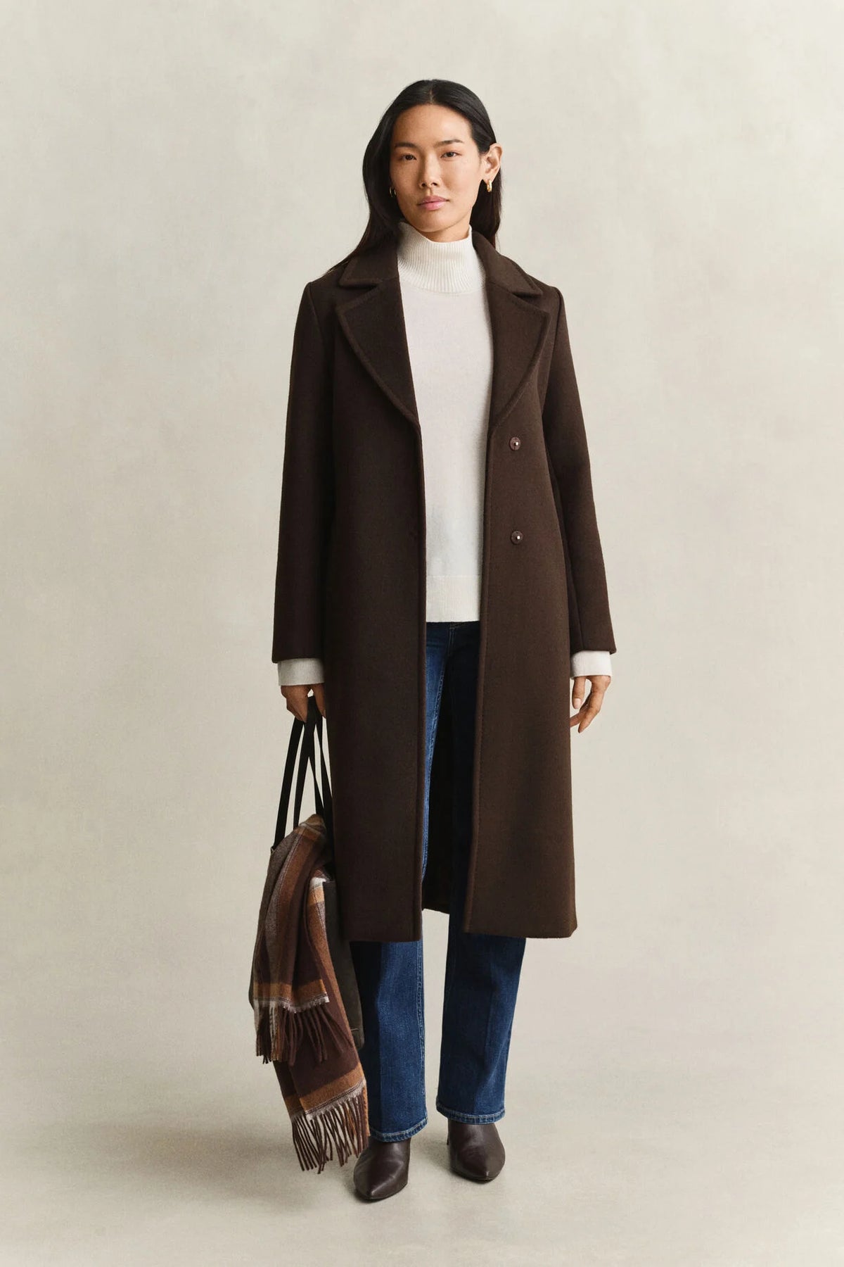 Handstitched Belted Coat - Deep Brown