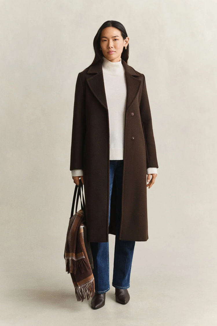 Handstitched Belted Coat - Deep Brown
