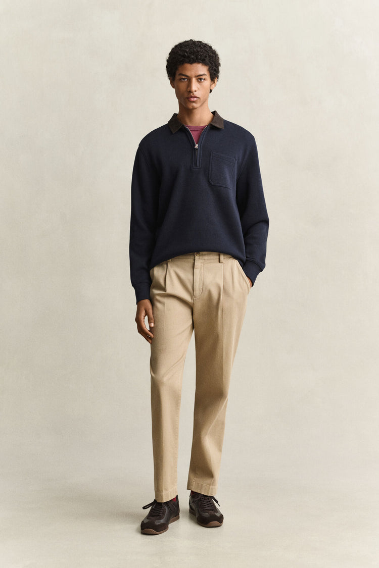 Half Zip Rugger - Evening Blue