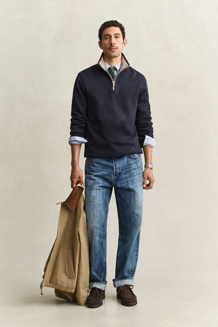 Half Zip Sweater - Evening Blue