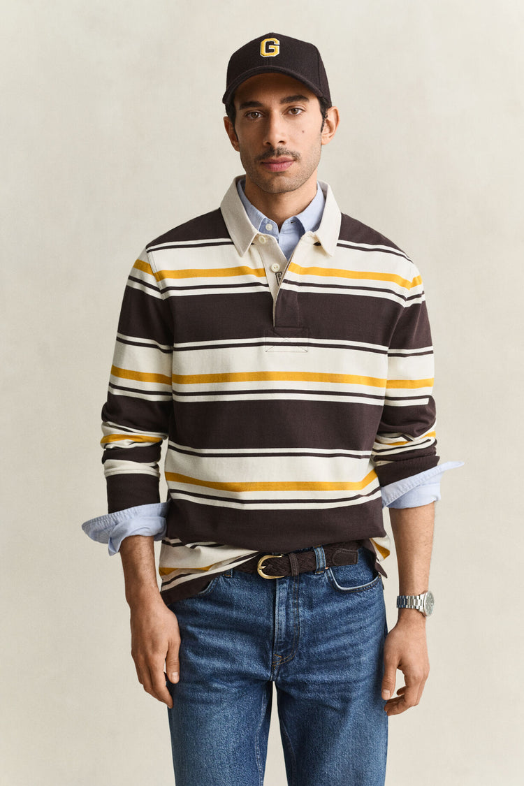 Striped Heavy Rugger - Charred Wood Brown