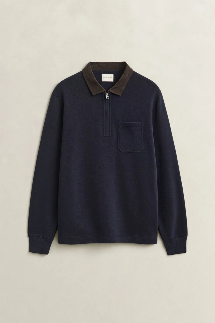Half Zip Rugger - Evening Blue