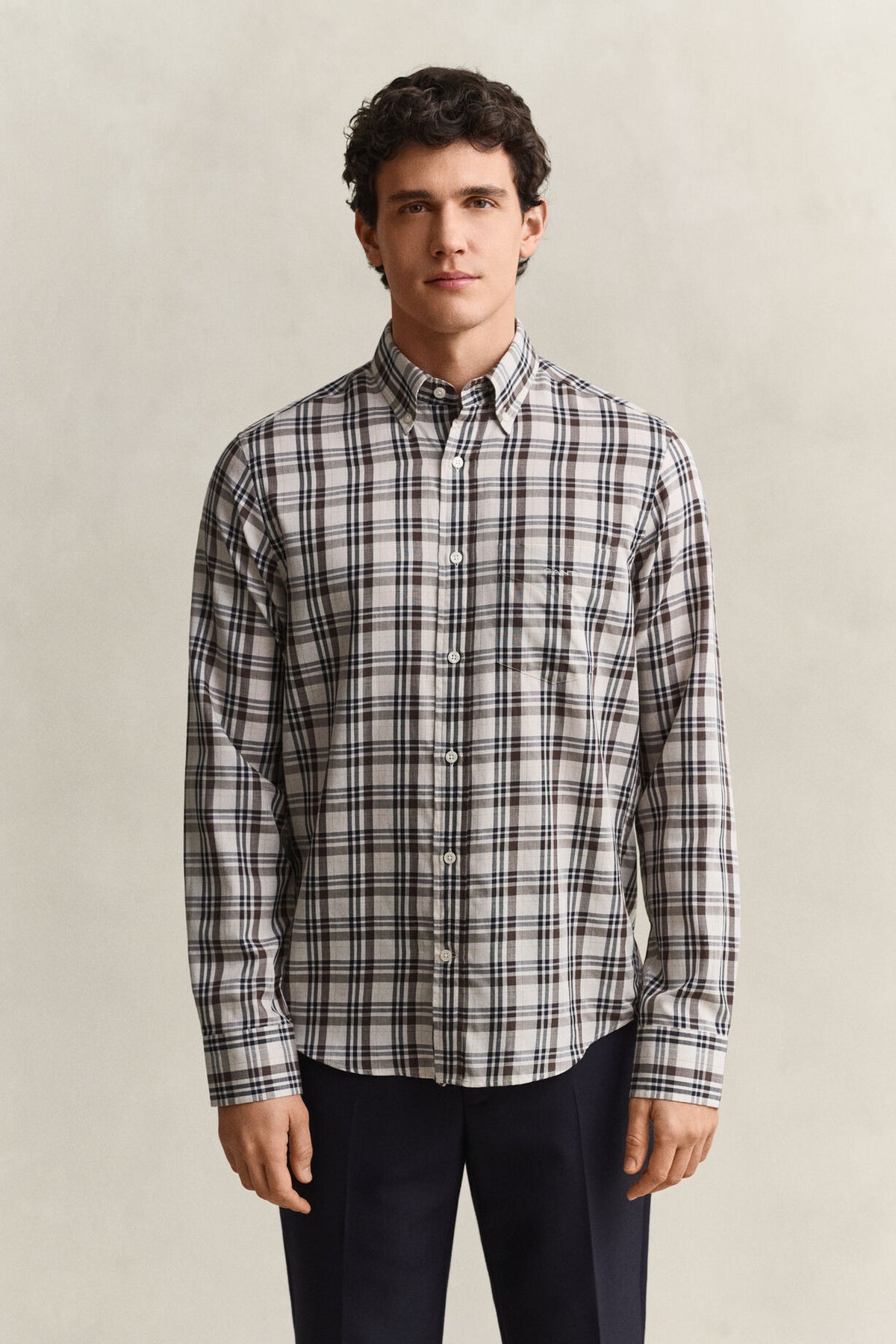 Twill Check Shirt - Sand