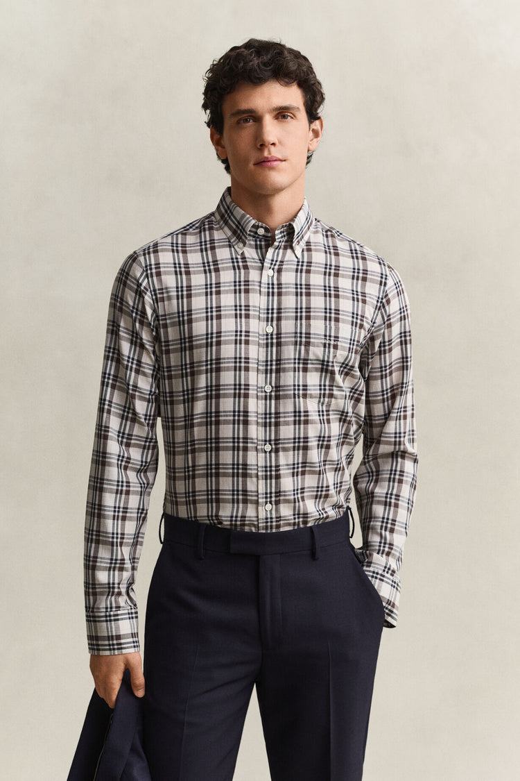 Twill Check Shirt - Sand