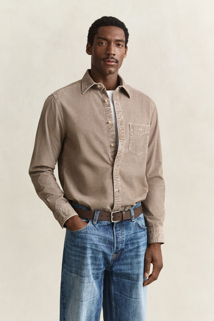 Dyed Cord Shirt - Mist Taupe