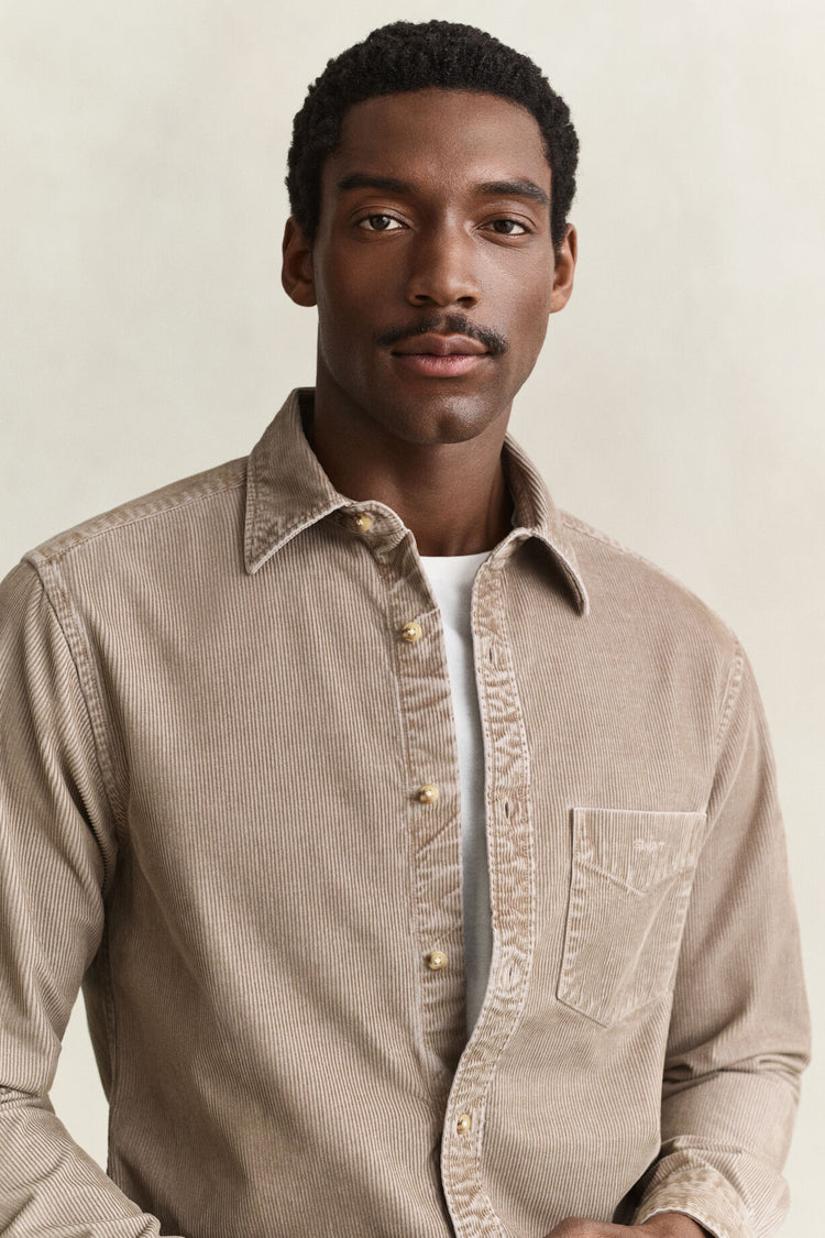 Dyed Cord Shirt - Mist Taupe