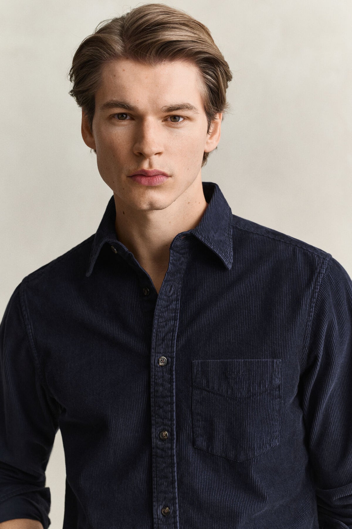 REG GMNT DYED CORD SHIRT - 433 EVENING BLUE