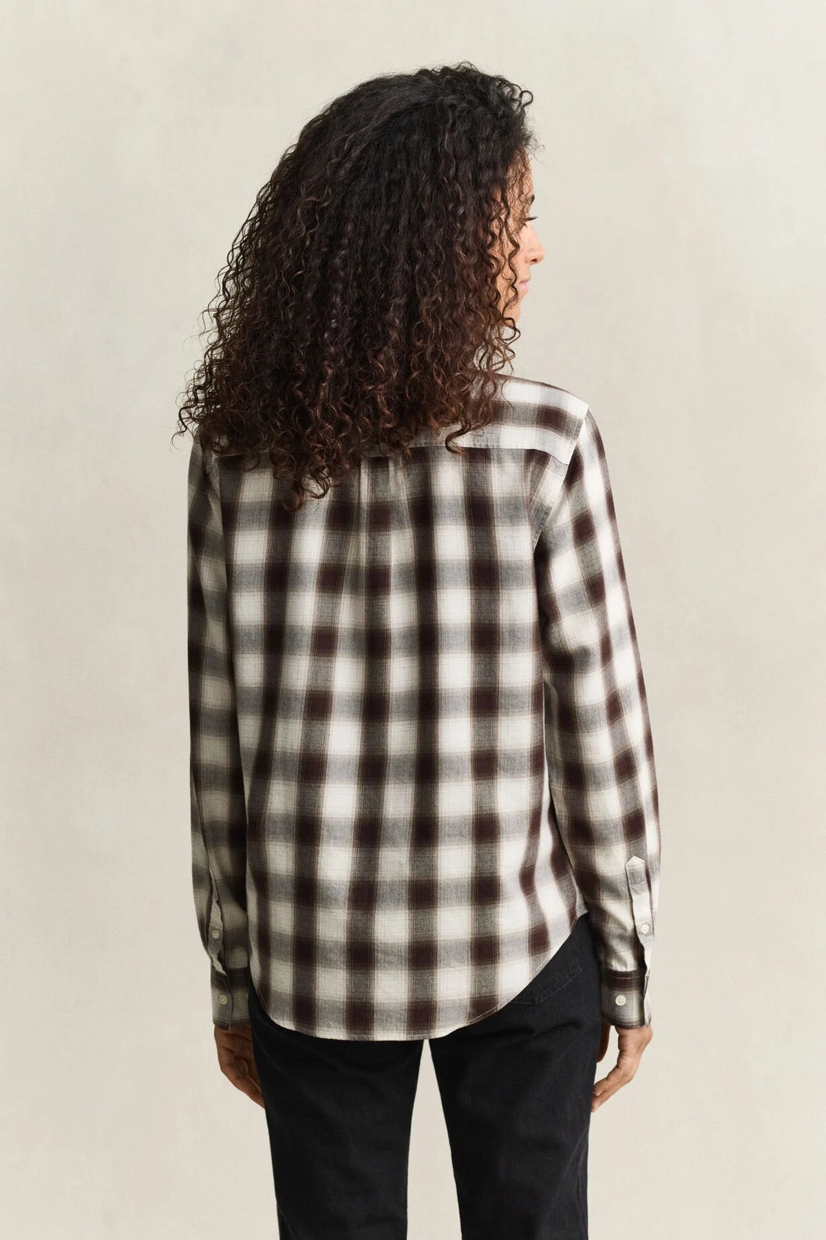Regular fit flanellskjorta - Deep Brown