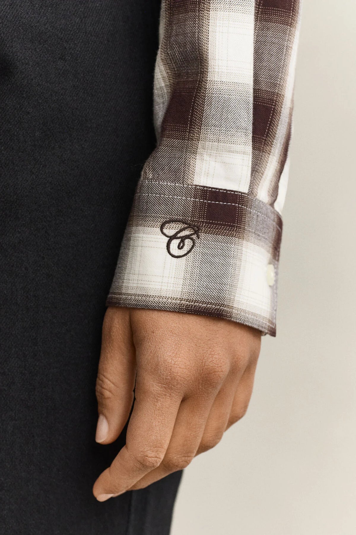 Regular fit flanellskjorta - Deep Brown