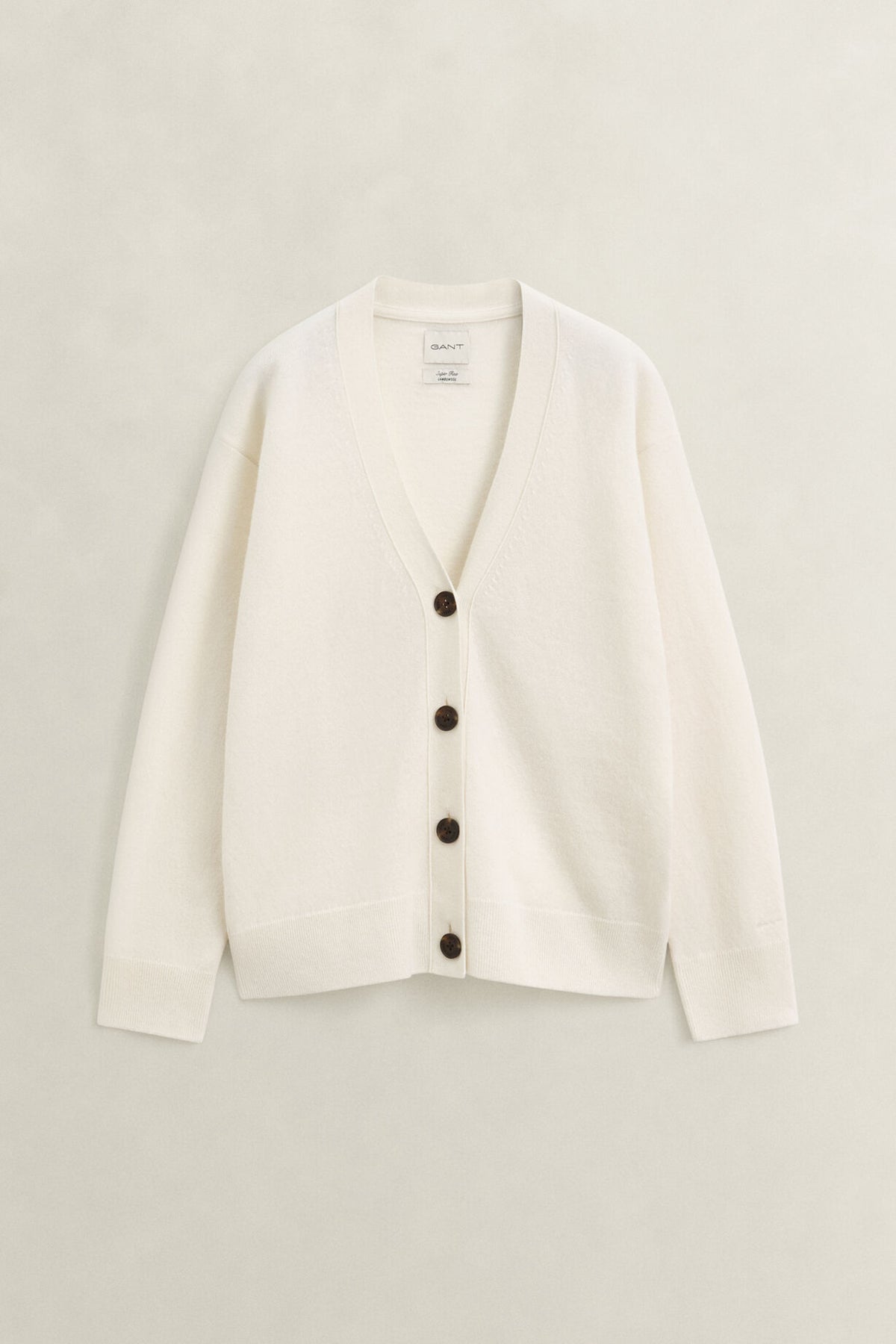 Superfine Lambswool Cardigan - CREAM