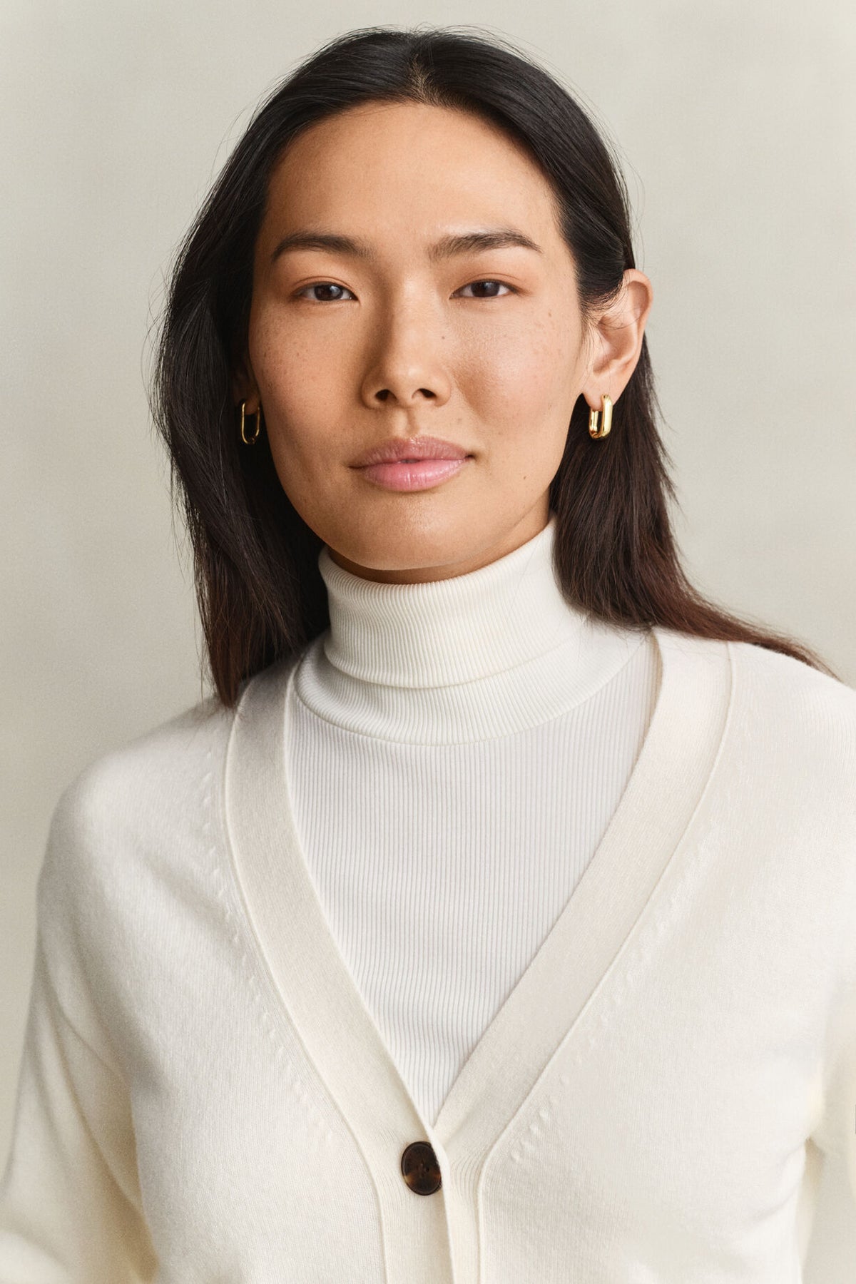 Superfine Lambswool Cardigan - CREAM