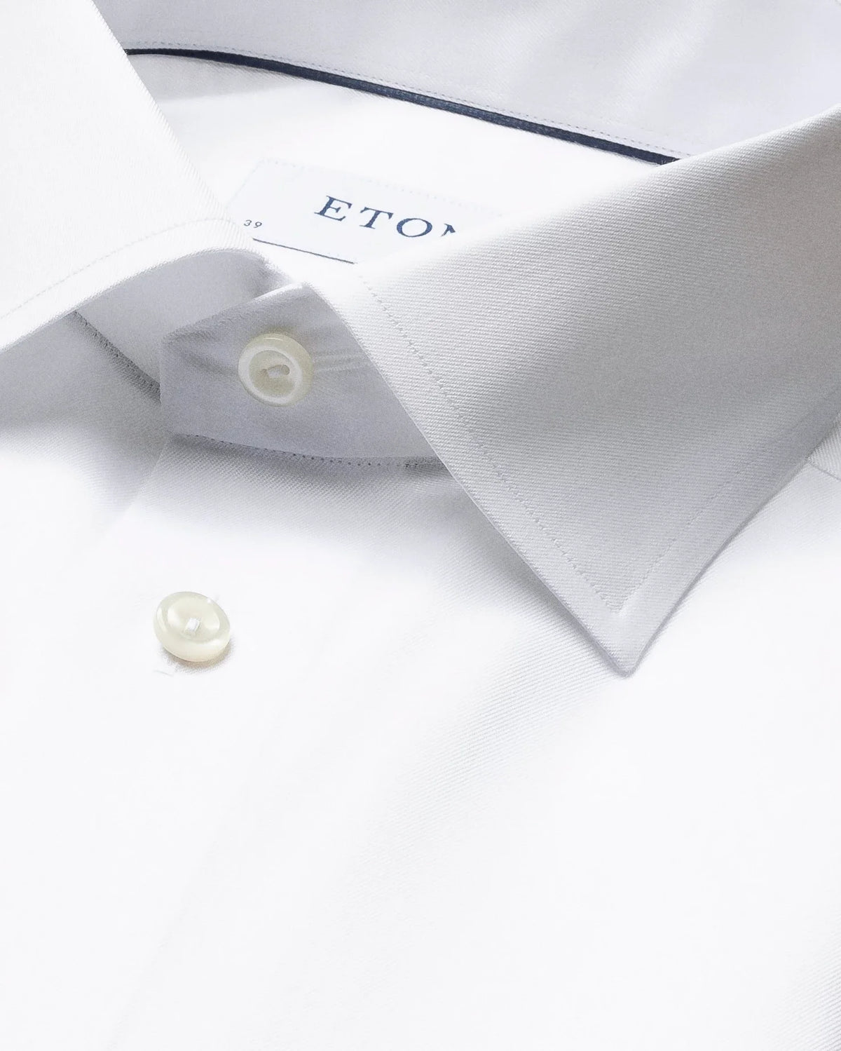 Signature Twill-skjorta Classic, dubbel manschett - Vit – baksida