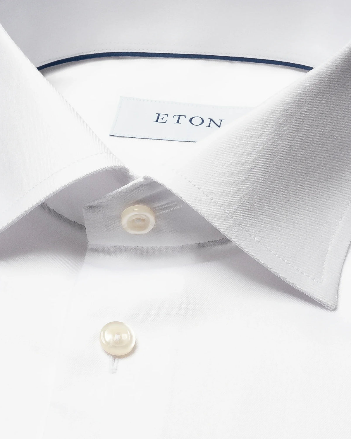 Signature Twill-skjorta Slim, dubbel manschett - Vit – baksida