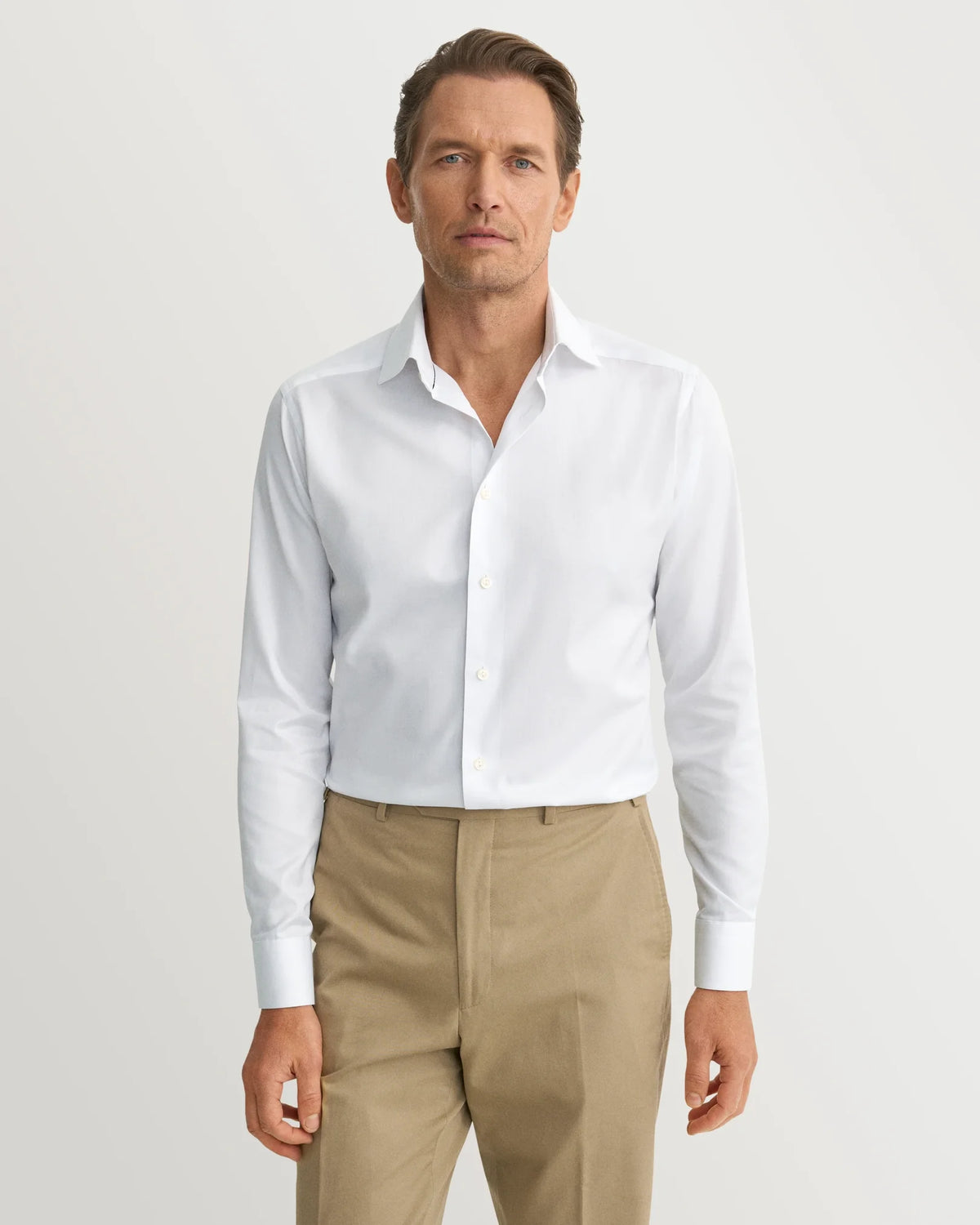 Signature Twill-skjorta Super Slim - Vit – framsida