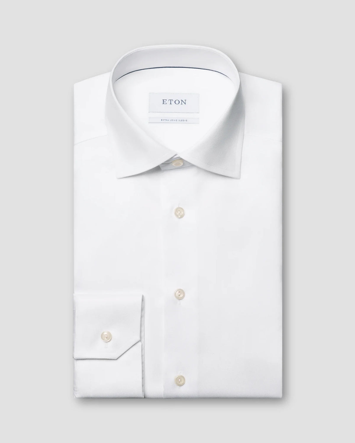 Signature Twill-skjorta Slim, extra långa ärmar - Vit – detalj